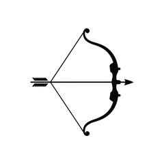 Silhouette of a bow and arrow ready for action