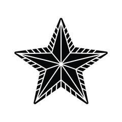 Striking nautical star silhouette with sharp edges and detailed rays