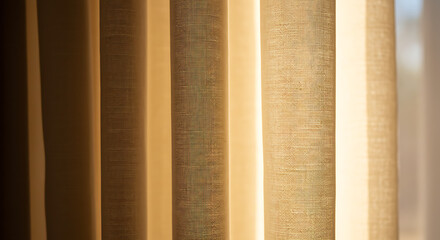 Soft morning light filtering through sheer curtains, creating a peaceful and calm ambiance, perfect for interior design projects and serene lifestyle visuals.