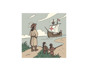 Columbus day vector, Happy Columbus day vector Free SVG Download