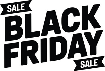 Fototapeta premium Bold Black Friday sale announcement with graphic text