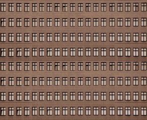 background of government administrative building. front view of Multiple closed square windows on a large modern minimalist design office building. tile tiled wall