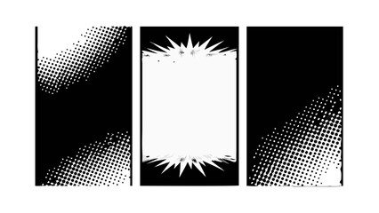 Black and white halftone comic background texture graphic pattern design vector illustration abstract art