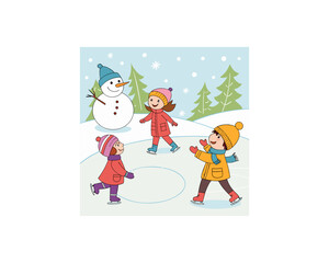 premium vector set of happy kids playing Free SVG Download