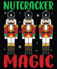 Nutcracker Magic Christmas Holiday T-Shirt Design.
