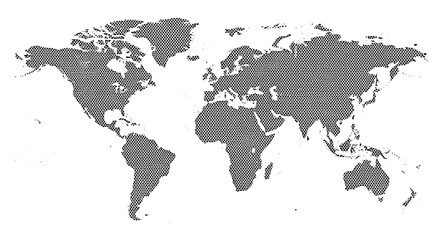 Obraz premium Minimalist gray world map with clearly defined continents and country borders, perfect for educational materials, business reports, travel guides, and global data visualization highlighting internatio