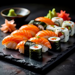 sushi and chopsticks