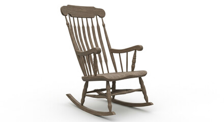 Classic wooden rocking chair invites cozy relaxation and timeless comfort for any home decor