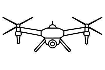 Drone icon line art vector, drone camera black  symbol