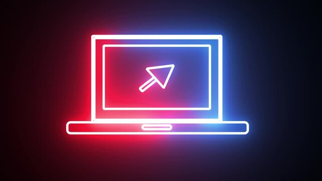 An object of monitor of laptop or computer with visible arrow sign.