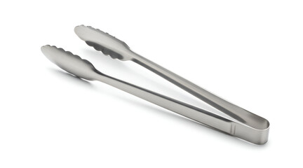Fototapeta premium Durable stainless steel kitchen tongs ideal for grilling cooking serving food utensil tool