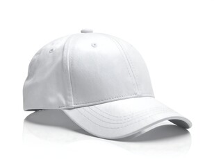 Fototapeta premium Blank white baseball cap mockup perfect for branding, advertising, and design projects with ample copy space for logos and text