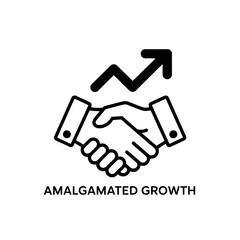 Amalgamated Growth Handshake with Upward Arrow Illustrating Business Success and Partnerships Achieving Goals Together