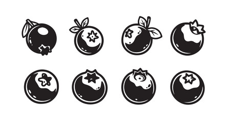 Blueberry Fruits Line Art Simple Minimalist Vector