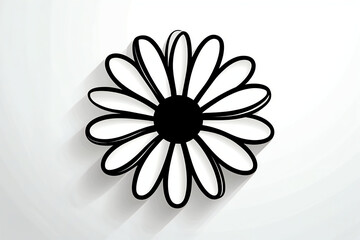 white flower on a  background , Stylized_black_and_white_daisy_flower_vector , flower, daisy, nature, white, isolated, chamomile.