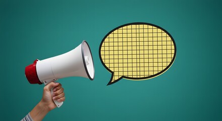 Megaphone with Speech Bubble - Announcement, Promotion, and Communication