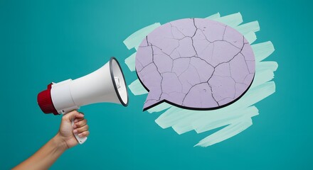 Megaphone with Speech Bubble Announcement Concept