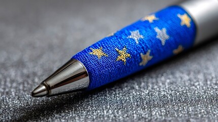 European union politics concept symbol pen writing
