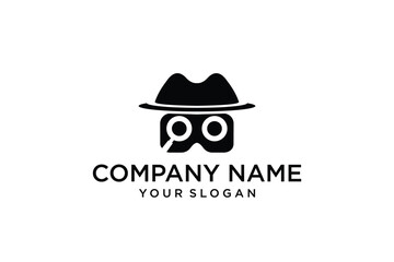 Fototapeta premium detective robot vector logo design inspiration.