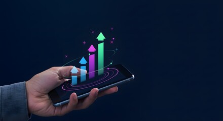Mobile Data Growth Chart on Smartphone