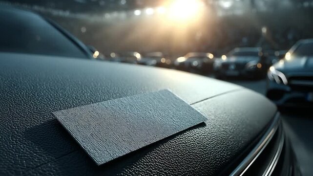 Blank label on car hood