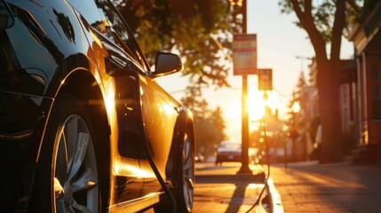 Electric car charger ona street