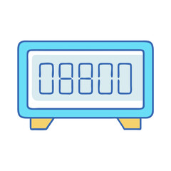 Simple cartoon digital clock display showing the number 08800 reading