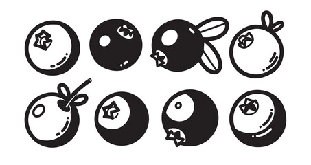 Cranberry Fruits Line Art Fresh Organic Food Vector