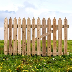 Wooden Fence Gate in Field.