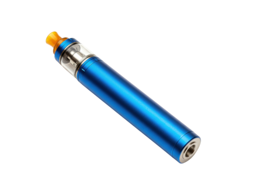 Blue vape pen isolated on white, modern electronic cigarette for vaping and nicotine delivery system