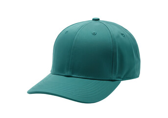 Green baseball cap isolated on transparent background, casual headwear for sports and outdoor activities