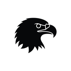 Fototapeta premium Majestic eagle head silhouette fierce gaze predatory bird symbol wildlife graphic