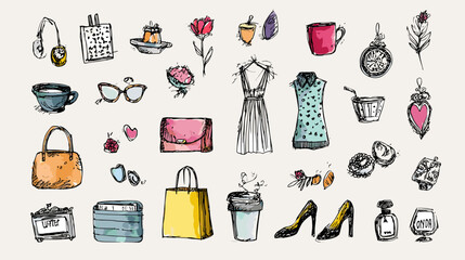 Hand-drawn fashion and lifestyle collection