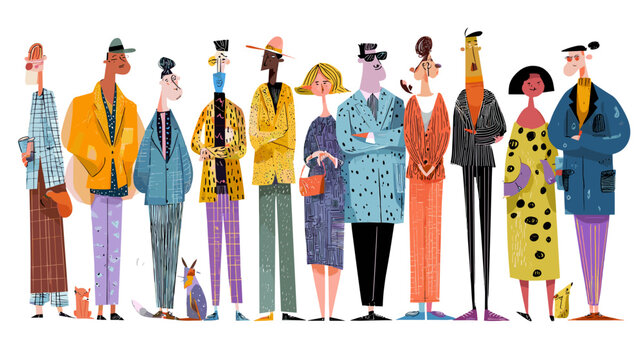 Colorful illustration of diverse characters