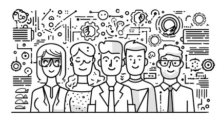 Diverse cartoon characters in a creative setting