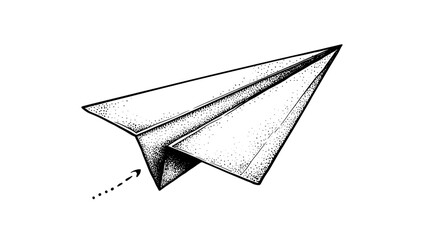 Illustration of a paper airplane in flight