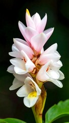 Obraz premium Close-up of a delicate pink and white flower cluster