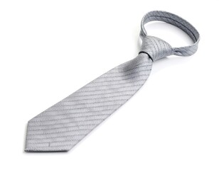 Gray tie on white background