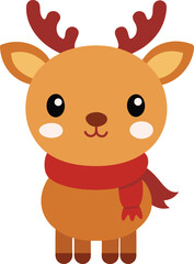 vector illustration of a cute baby reindeer