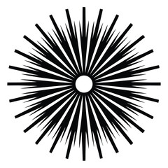 Obraz premium Geometric Burst Circular Design with Radiating Lines and Central Circle Element Illustration