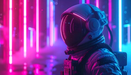 Astronaut in Neon Light.