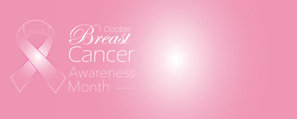 A poster of hope and support for Breast Cancer Awareness Month. A pink silky ribbon design symbolizing the fight, survival, and care for patients. A vector for social media, banner health campaigns.