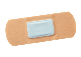 Adhesive bandage isolated on white, medical plaster for wound care and first aid treatment