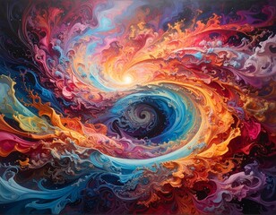 Abstract Colorful Swirling Vortex.
