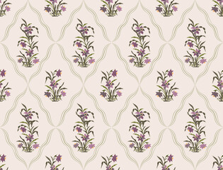 Vector Hand drawn colourful geometric flowers Motifs African boho paisley, seamless patterns with floral for fabric Ethnic Indian Pattern, textiles, clothing, wrapping paper, backdrop, banner.
