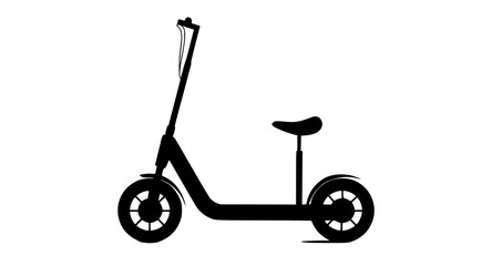 a silhouette of an electric scooter with a seatblack, illustration, moped, profile, scooter 
