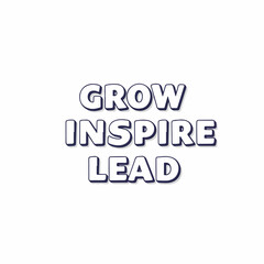 Simple Outlined Grow Inspire Lead Typography Message Word Art
