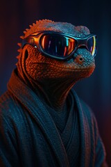 Lizard with Futuristic Glasses