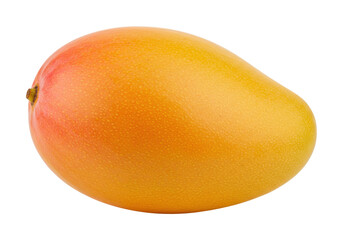 Ripe mango fruit isolated on transparent background PNG, tropical healthy eating and exotic fruit