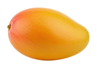 Ripe mango fruit isolated on transparent background PNG, tropical healthy eating and exotic fruit